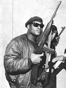 Comfort photographed in Sacramento, California on May 2, 1967, when the Black Panthers "stormed" the Capitol.