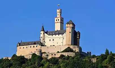 The Marksburg in Germany is a typical example of a hill castle