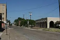 A view looking west on Coleman Street with the Marlin Mineral Water Pavilion (right), 2011