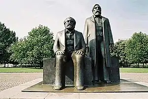 Image 24Statue of Karl Marx and Friedrich Engels in Alexanderplatz, Berlin (from History of socialism)