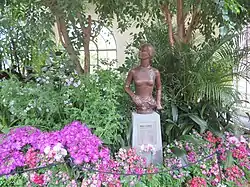 Interior of the Conservatory with sculpture of Mary Gilbert