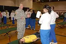 Maryland Defense Forces and Maryland Army National Guard participate in a multi-agency disaster exercise at Towson University.