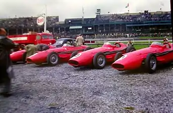 Works team at Aintree, 1957