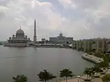 Putra Mosque with the Prime Minister's office in the background