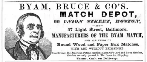 Byam, Bruce & Co's. Match Depot, 1850