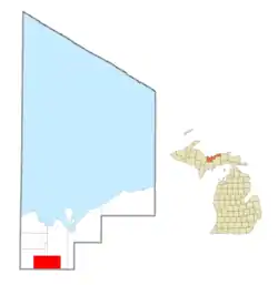 Location within Alger County