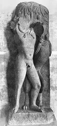 The Mathura Herakles. A statue of Herakles strangling the Nemean lion discovered in Mathura. For a recent photograph see  Archived 29 July 2017 at the Wayback Machine. Early 2nd century CE.