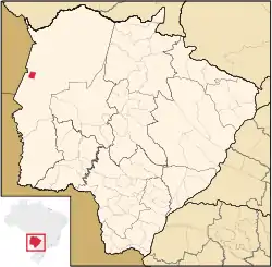 Location of Ladário in Mato Grosso do Sul and Brazil