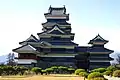 Matsumoto Castle Keep Tower as seen from inside the main enclosure.