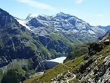 Mauvoisin Dam, with Mont Blanc de Cheilon in the background