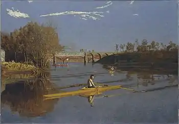 Thomas Eakins, Max Schmitt in a single scull, 1871