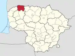 Location of Mažeikiai district municipality within Lithuania