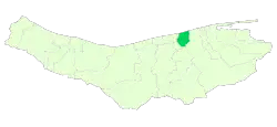 Location of Juybar County in Mazandaran province