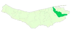 Location of Neka County in Mazandaran province