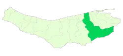 Location of Sari County in Mazandaran province