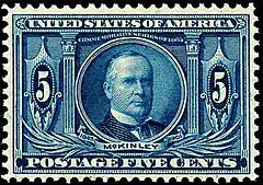 Louisiana Purchase Exposition stamp (1904) honoring McKinley, who had signed a bill authorizing a subsidy for that upcoming event