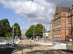 The stop under construction in 2014