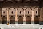 One of the galleries along the side of the courtyard; the upper floor windows belong to the dormitory rooms