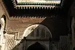 Decoration on the upper walls of the courtyard, looking southeast towards the prayer hall