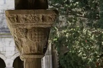 Another carving of tarasque on a 14c. column capital