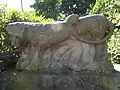 Medieval stucco depiction of a lion at the entrance