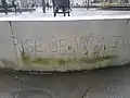 The Portland Stone meeting circle before cleaning