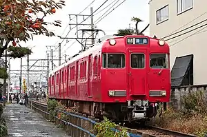 An image of a Meitetsu 6000 series electric multiple unit.