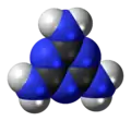 Space-filling model of the melamine molecule