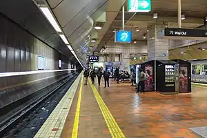 Westbound view from Melbourne central platform 3