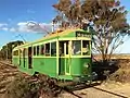 Adelaide-built Melbourne W2 class tram no. 294, built 1924, on the museum's tram line towards the St Kilda Playground terminus