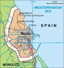 Map of Melilla