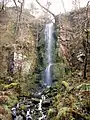 The secondary falls, beside the main waterfall