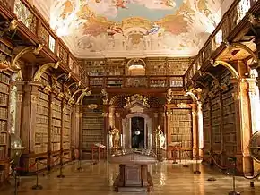 photograph of Melk Abbey library interior