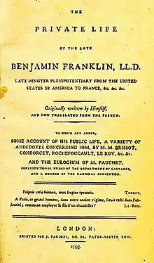 Image 8Cover of the first English edition of Benjamin Franklin's autobiography, 1793 (from Autobiography)