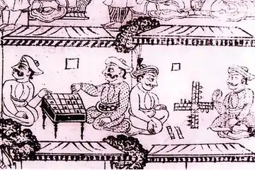 Image 34 Men Playing Board Games, from The Sougandhika Parinaya Manuscript (from Board game)