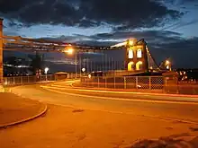 2.5 second exposure of the Menai Suspension Bridge in the evening