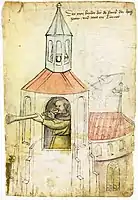 A c. 1425 picture showing a "Turner" (Türmer, in modern German) named Peter.