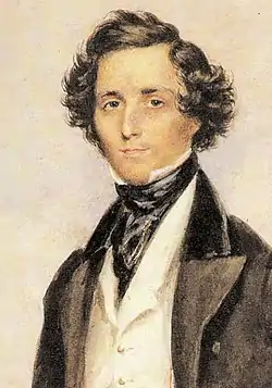 Felix Mendelssohn, 1829, by James Warren Childe