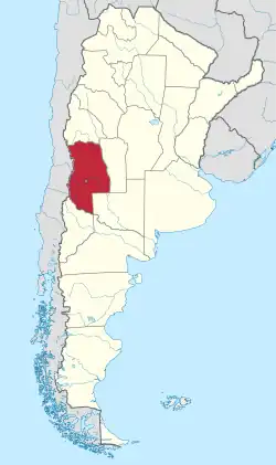 Location of Mendoza within Argentina