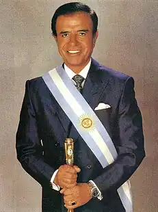 Image 20Carlos Menem served as President of Argentina from 1989 to 1999. (from History of Argentina)