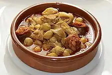 Menudo with garbanzo beans and chorizo sausage