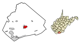 Location of Princeton in Mercer County, West Virginia.