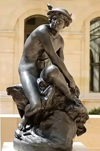 Mercury putting on his running shoes (Louvre) (1753)