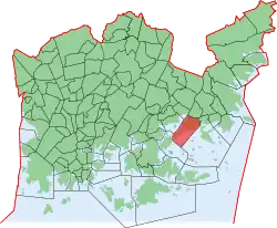 Position of Meri-Rastila within Helsinki