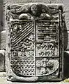 A stone coat of arms in Santo Domingo church (Pontevedra, Galicia, Spain), 16th century.