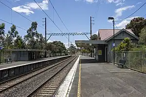 Northbound view taken from Merri platform 1 facing towards platform 2