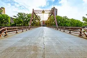 Looking northeast over the Merriam St Bridge from Nicollet Island.