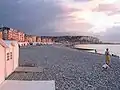 The beach at sunset