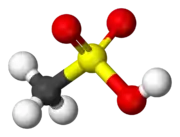 Ball-and-stick model of methanesulfonic acid