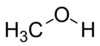 Skeletal structure of methanol.